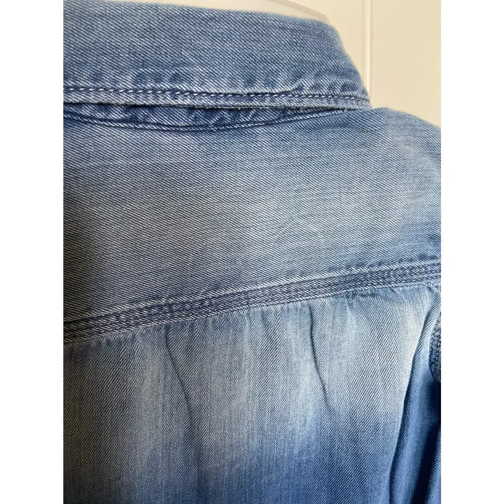 Gap Boys Shirt Size 2 Blue Chambray‎ Worker Mineral Dark Wash Indigo So Soft